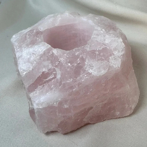 Rose Quartz Candle Holder or Sphere Stand - Picture 3 of 4